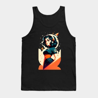 Space Pin Up Girl Tank Top